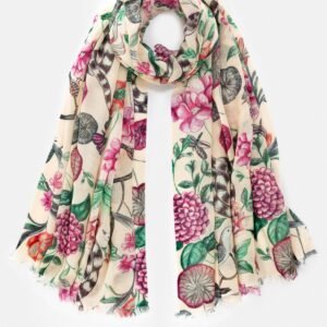 Floral Bird Print Scarf